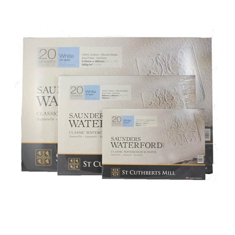 Акварельная бумага Saunders Bockingford CP White 300 г/м, 4 рваных края 56х76 см
