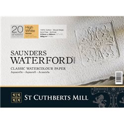 Акварельная бумага Saunders Waterford HP+High White 300 г/м, 2 рваных края 56х76 см