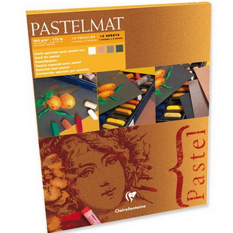 Склейка PASTEL MAT 24х30, 12 л. 4 цв./ пастельн.грунтов. бумага 360 гр