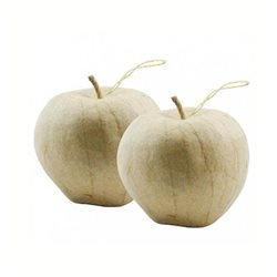 Набор из 2 яблок/ папье-маше/ Диаметр 8х7,5 см