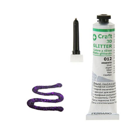Контур с блёстками "Craft 3D Glitter" №17- фиолетовый/т.20мл