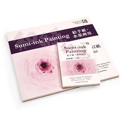 Блок японской бумаги для техники живописи суми-э Awagami Gasenshi Sumi 24,2х27,2 см 208 г/м2, 15 листов