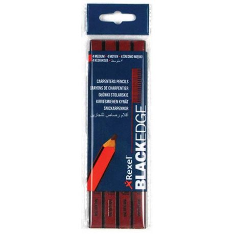 Плотницкий карандаш "Blackedge" средний /4 шт/в блистере