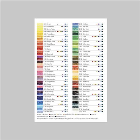 Лефлет Colour Chart Derwent / выкраска