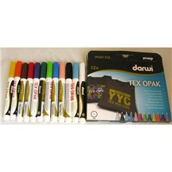 Набор маркеров по текстилю DARWI Tex Opak/ 12 х 6мл