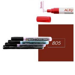Коричневый темн. Акриловый маркер DARWI Acryl Opak наконечник 2мм
