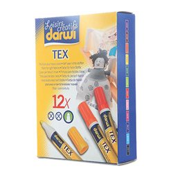 Набор маркеров по текстилю DARWI Tex/ 12 х 3мл