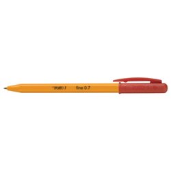 Шариковая ручка с поворотным механизмом в желтом корпусе Tratto 1-0,7 красный