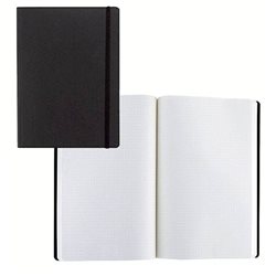 Ноотбук черный с резинкой А5, 80 листов в матречную точку 85 г/м2