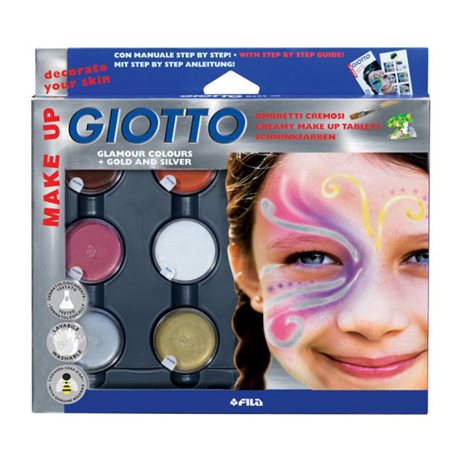 GIOTTO MAKE UP Набор краска карнавальная в баночках 6 цв. в пластиковой коробке