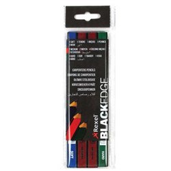 Плотницкий карандаш "Blackedge" (2 сред.+мягк+твёрд.) /4 шт/ в блистере