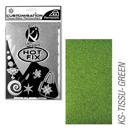 Пленка цветная для создания термопереносимого рисунка на ткань/ зеленый с глиттером,15х20 см
