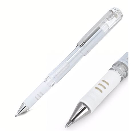 Гелевая ручка с металлическим наконечником Hybrid Gel Grip DX, белый стержень, 1,0 мм