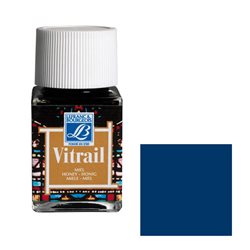 Краска лаковая прозрачная по стеклу Lefranc Bourgeois "Vitrail" №465 Синяя/б.50мл