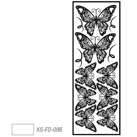 Мотив с эффектом велюра "Бабочки" белый, термотрансфертный 10х30см