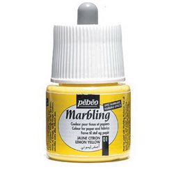 Краска Marbling для техники ЭБРУ/ 45 мл/ желтый лимонный