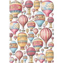 Декупажная карта (50х70 см), тема Воздушные шары