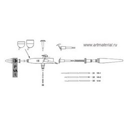 Колпачок иглы № 1/0,25мм для Paasche VSR90