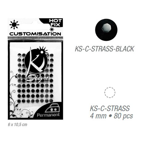 Стразы черные термотрансфертные для тканей 4мм, 80 шт