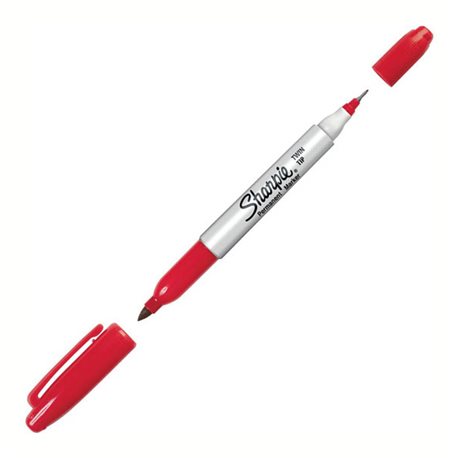 Перманентный маркер Sharpie Twin Tip красный