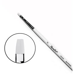 Кисть синтетика плоская №2 корот.ручка белая Roubloff 1B20W