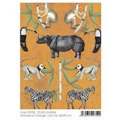Декупажный лист "Африканские животные 1", 50 х 70
