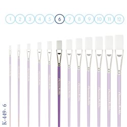 Синтетика белая плоская N 6 (фиолет.ручка)