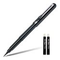 Ручка-кисть Brush Pen для калиграфии и 2 запасных картриджа в блистере цвет черный