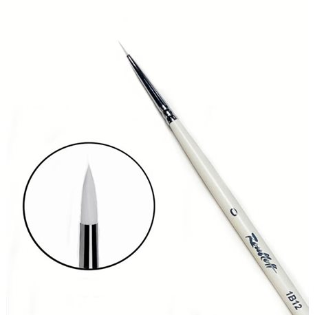 Кисть синтетика круглая №0 удл.ручка белая Roubloff 1B12W