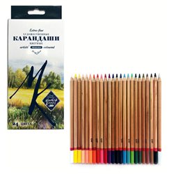 Набор профессиональных цветных карандашей, 24 цвета, в картонной упаковке