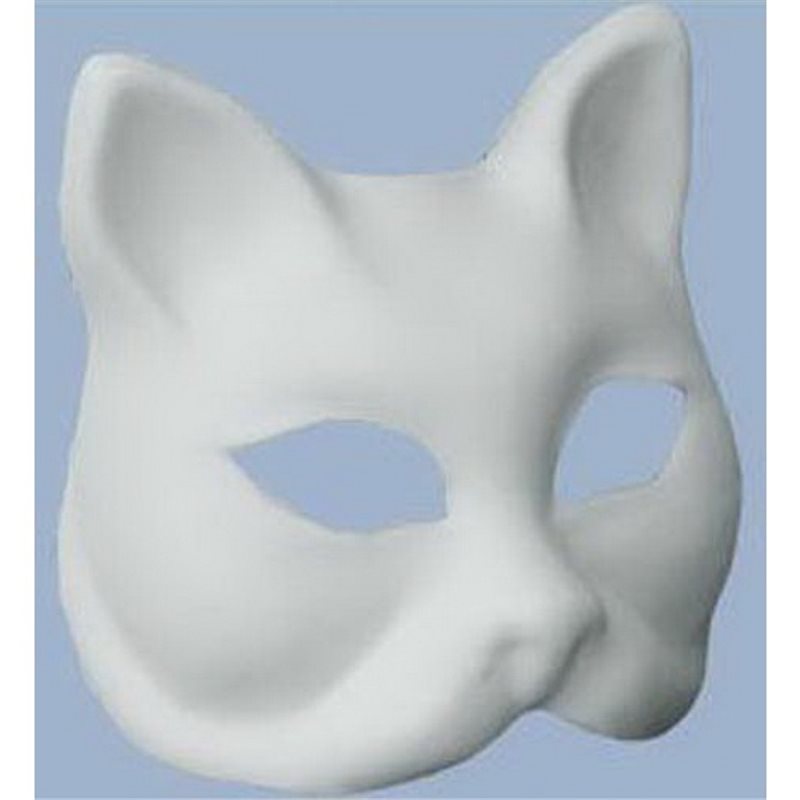 Готовая маска для квадробики. Маска кота пластиковая. Маска кошки белая пластиковая. Маска белого кота. Маска кота из пластмассы белая.