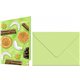 Набор мини открыток с конвертами 11,3х16,5см,5 пар,Рождественское поппури",зеленые