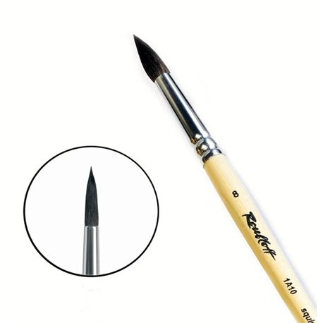 Кисть белка микс круглая №8 кор.ручка Roubloff 1A10