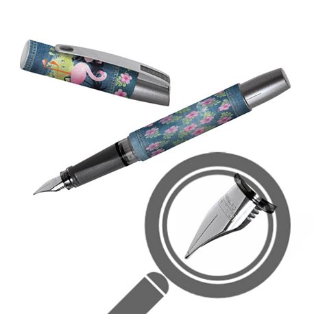 Перьевая ручка Campus II Джинсовый фламинго, перо М, для девочек