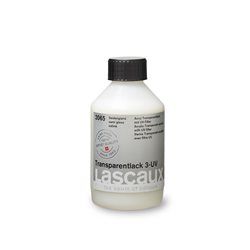 Lascaux Transparent Varnish 3 UV, водно-акриловый лак с UV фильтром, шелковистый, 250 мл