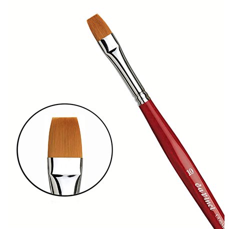 Синтетика плоская коричневая COSMOTOP-SPIN №10 /короткая красная ручка