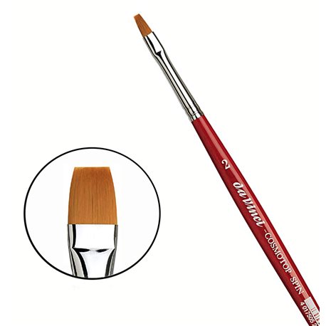 Синтетика плоская коричневая COSMOTOP-SPIN №2 /короткая красная ручка