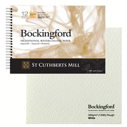 Блок акварельной бумаги на спирали Bockingford Rough Spiral 300 г/м, 29.х42 см (A3), 12 листов, крупное зерно