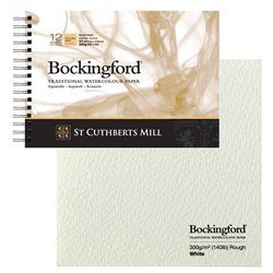 Блок акварельной бумаги на спирали Bockingford Rough Spiral 300 г/м, 21х29.7 см (A4), 12 листов, крупное зерно