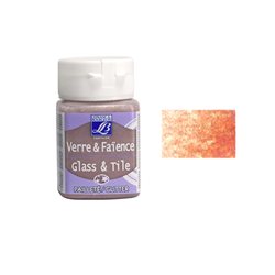 Краска глянцевая по стеклу и керамике под обжиг с блёстками "Glass Tile 150°С" №707-медь/б.50мл