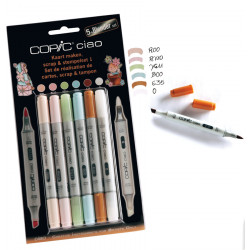 Набор маркеров "COPIC CIAO Scrap & Stamp Set 1" (5+1 шт)