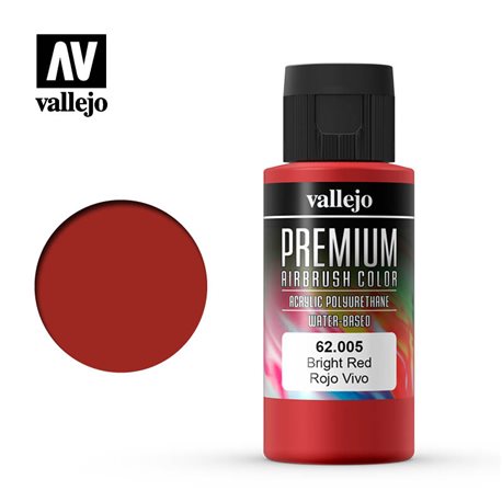 Краска акрил-уретановая Vallejo Premium/ красный яркий