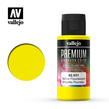 Краска акрил-уретановая Vallejo Premium/ желтый флуо