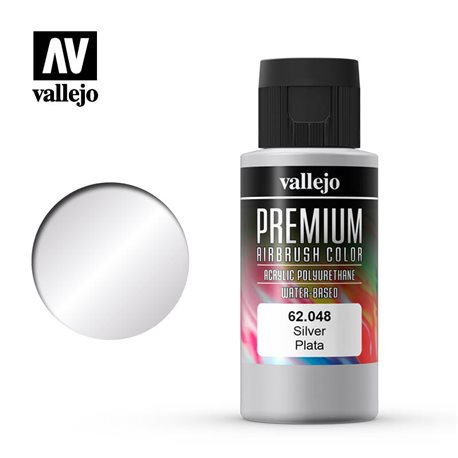 Краска акрил-уретановая Vallejo Premium/ серебро