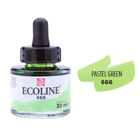 Жидкая акварель "ECOLINE" 666 Зеленый пастельный