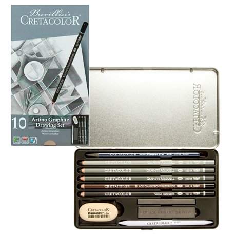 Базовый набор для рисования ARTINO GRAPHITE 10 предметов в металлической коробке