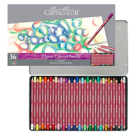 Набор цветных карандашей KARMINA, 36 цветов, металлическая коробка