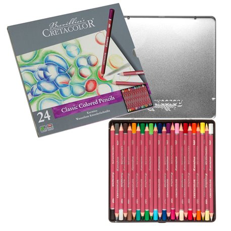 Набор цветных карандашей KARMINA, 24 цветов, металлическая коробка