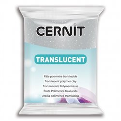 Полимерный моделин "Cernit Translucent" 56гр. серебряный с блестками 080