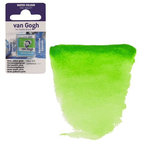 Краска акварельная Van Gogh кювета №633 Желто-зеленый устойчивый